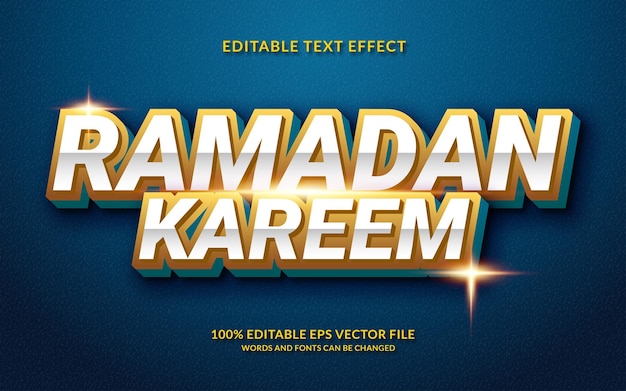 Ramadan kareem goud bewerkbaar teksteffect