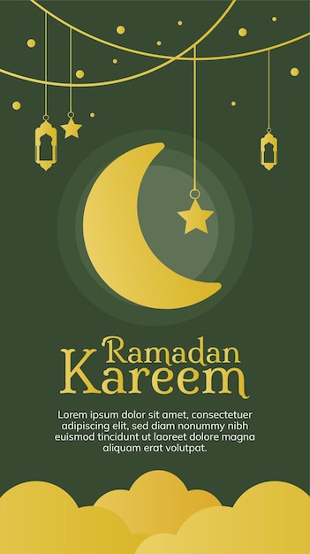 Ramadan kareem gouden licht nacht vector