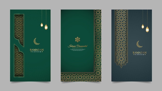 Ramadan Kareem Green Islamic Realistic Social Media Stories Collection Template