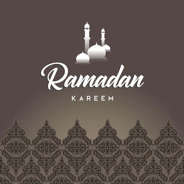 Ramadan Kareem Greeting Background Islamic with Arabic Pattern