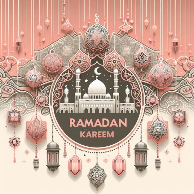 Ramadan Kareem Greeting Background with islamic ornaments