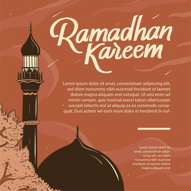 Рамадан Карим поздравительная открытка фоновая иллюстрация