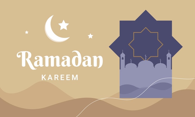 Ramadan kareem greeting card banner template