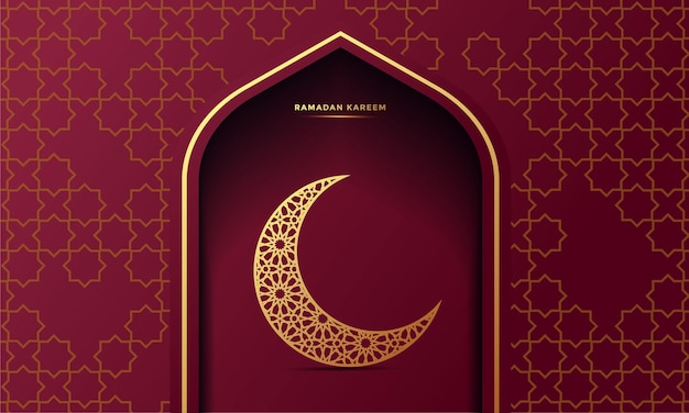 Ramadan kareem greeting card banner