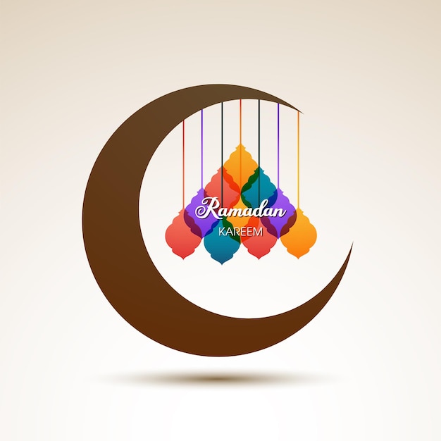 Ramadan kareem greeting card for the celebration of muslim community festival