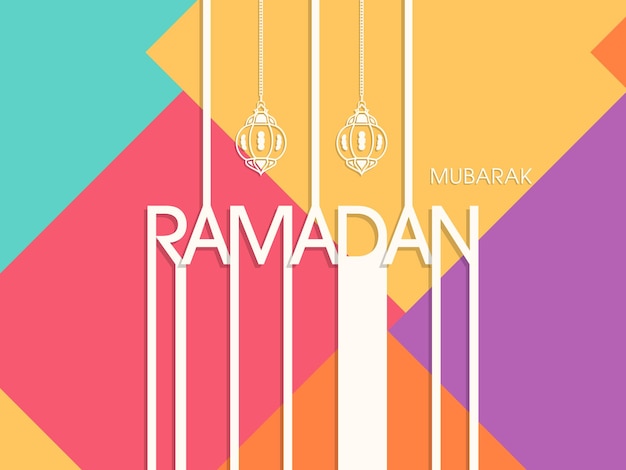 Vector ramadan kareem greeting card for the celebration of muslim community festival