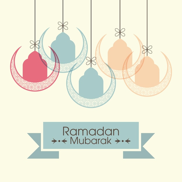 Ramadan kareem greeting card for the celebration of muslim community festival