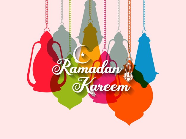 Ramadan Kareem greeting card for the celebration of Muslim community festival