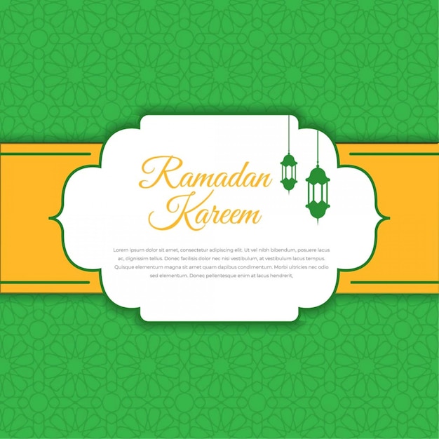Ramadan kareem greeting card design with lantern