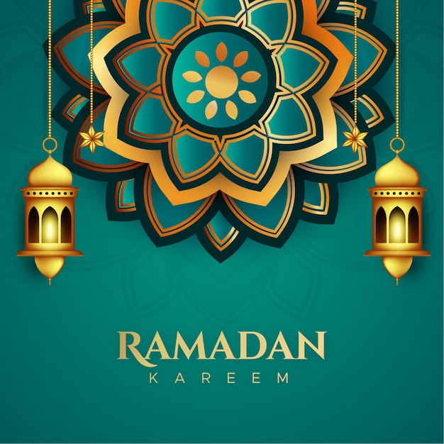 Ramadan kareem greeting card in paper style 