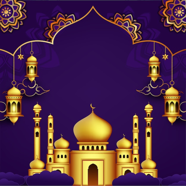 Vettore cartolina d'auguri di ramadan kareem in stile carta