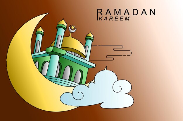 Ramadan kareem greeting card premium vector.