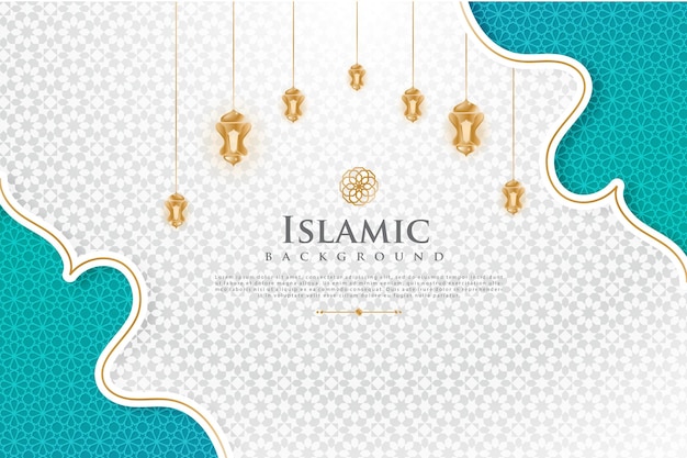 Modello di biglietto di auguri ramadan kareem disegno vettoriale islamico con motivo geometrico