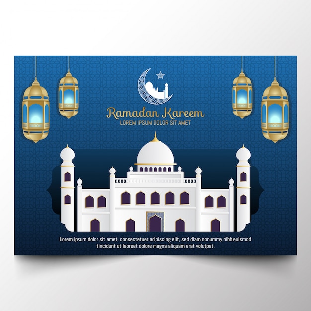 Ramadan Kareem greeting card template