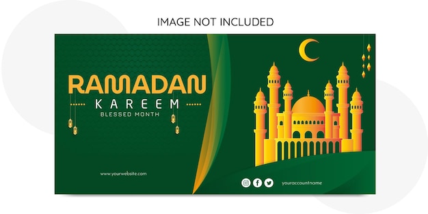 Ramadan kareem greeting card template