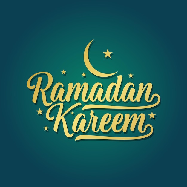 Ramadan Kareem greeting card vector lettering illustration Ramadan also called Ramazan Ramzan