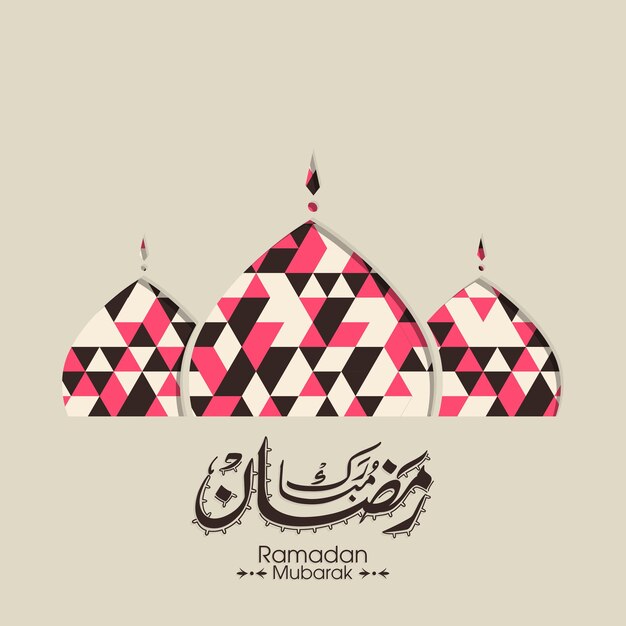 Ramadan kareem greeting card with arabic calligraphy