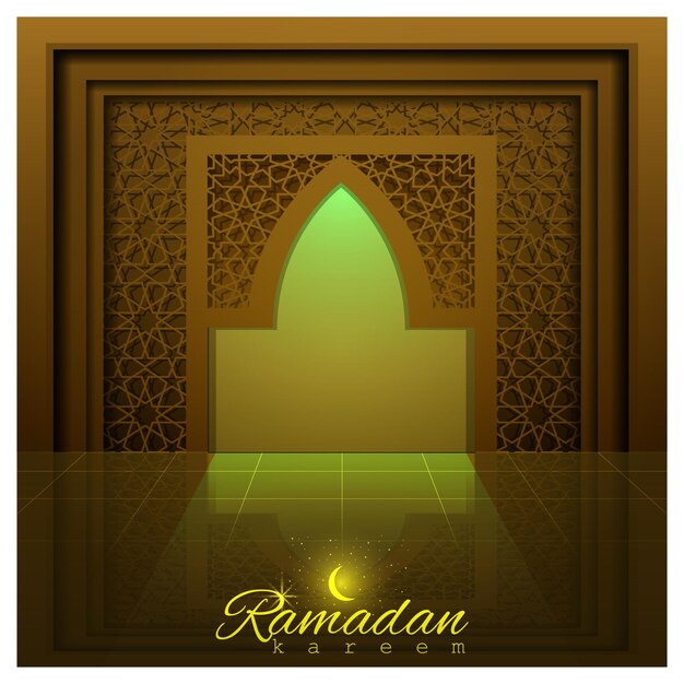 Ramadan kareem saluto islamico illustrazione sfondo disegno vettoriale con calligrafia araba