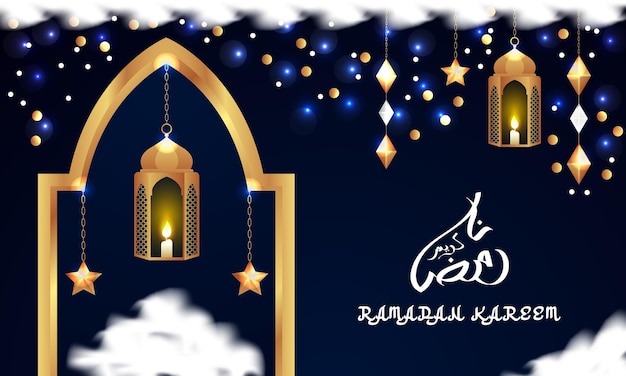 Ramadan kareem greetings islamic festival luxury ornamental background