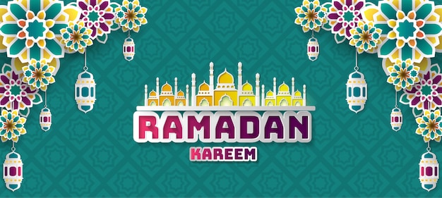 Ramadan kareem groet achtergrond.