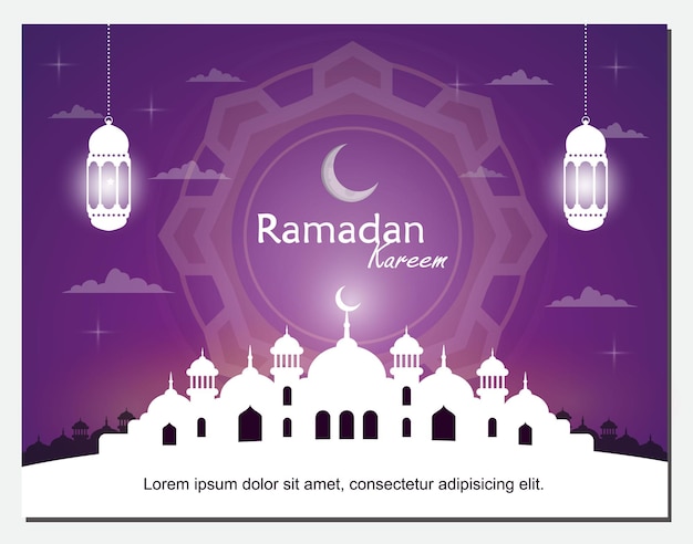 Ramadan Kareem-groet met kalm islamitisch symbool in frame