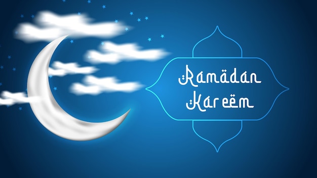 Ramadan Kareem groeten spandoekontwerp met nachtelijke hemel