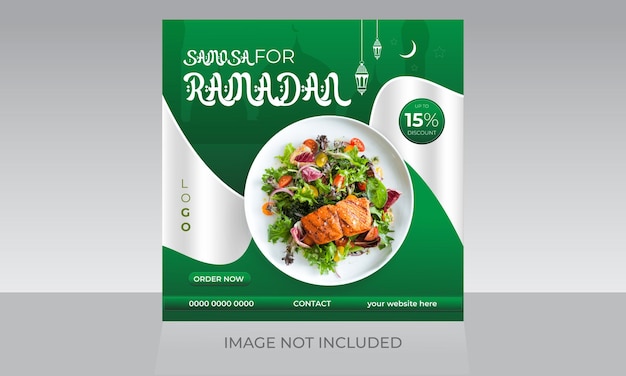 Ramadan kareem heerlijk eten sociale media vierkante flyer-sjabloon