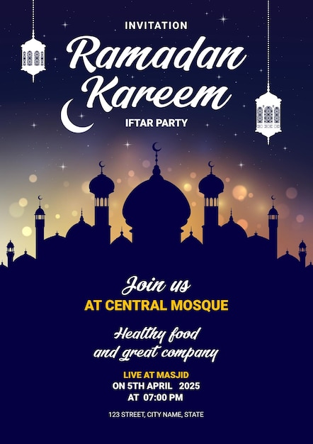 Ramadan Kareem iftar feest flyer Moslim feest