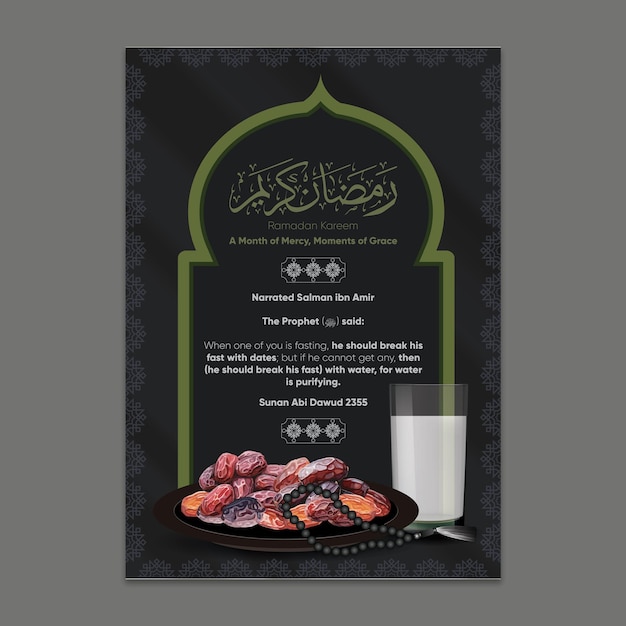 Vector ramadan kareem iftar poster