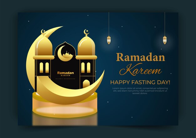 Ramadan kareem illustration in paper style