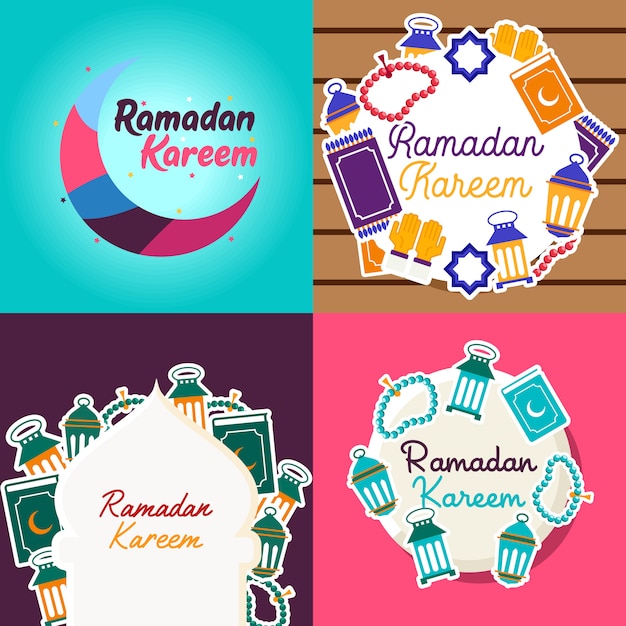 Vector ramadan kareem illustration poster design