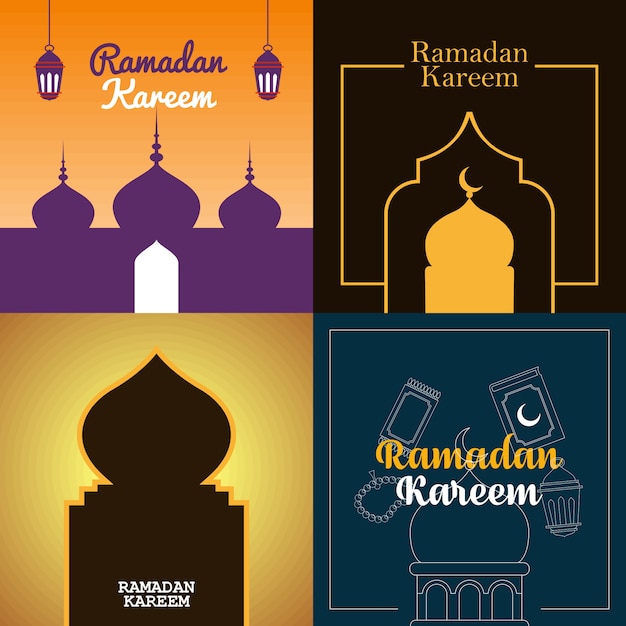 Ramadan kareem illustration poster design