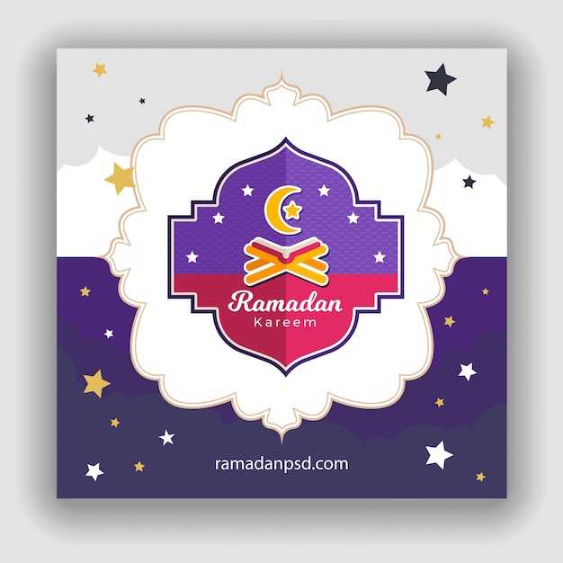 Ramadan kareem illustration social media and instagram post