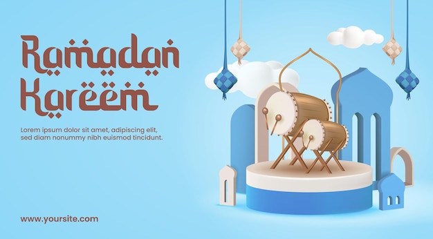 Ramadan Kareem Instagram-sjabloon Premium Vector