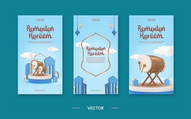 Ramadan Kareem Instagram-sjabloon Premium Vector