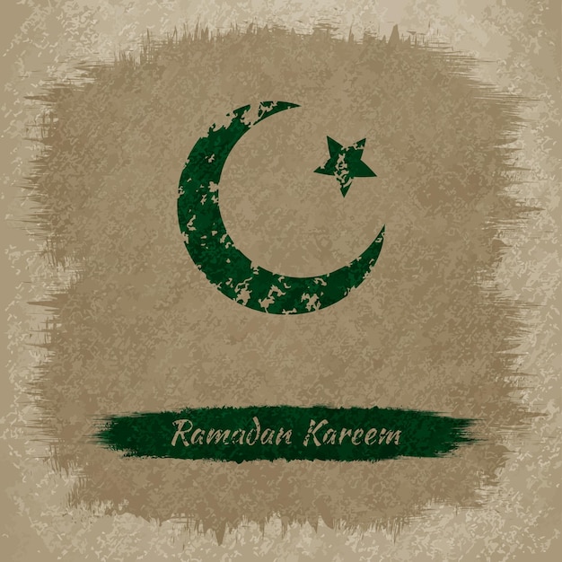 Ramadan Kareem islam celebration vintage illustration vector background green color