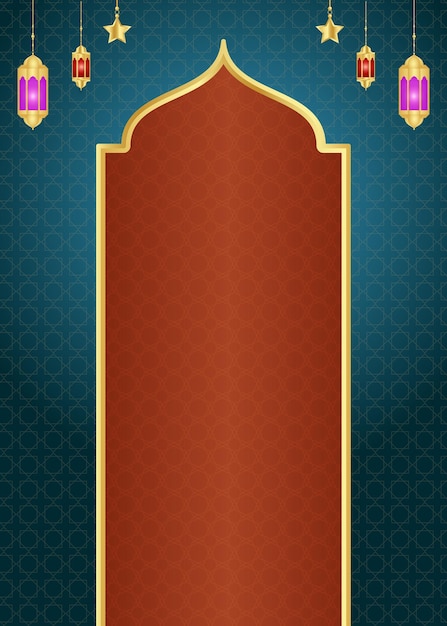 Рамадан Карим Исламский Арабский Роскошь Элегантный фон Шаблон поздравительной карточки Дизайн с декоративным
