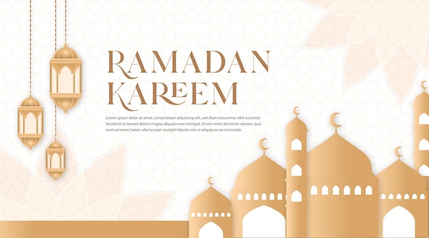 Vettore ramadan kareem design di sfondo islamico illustrazione vettoriale modello di invito per le festività islamiche