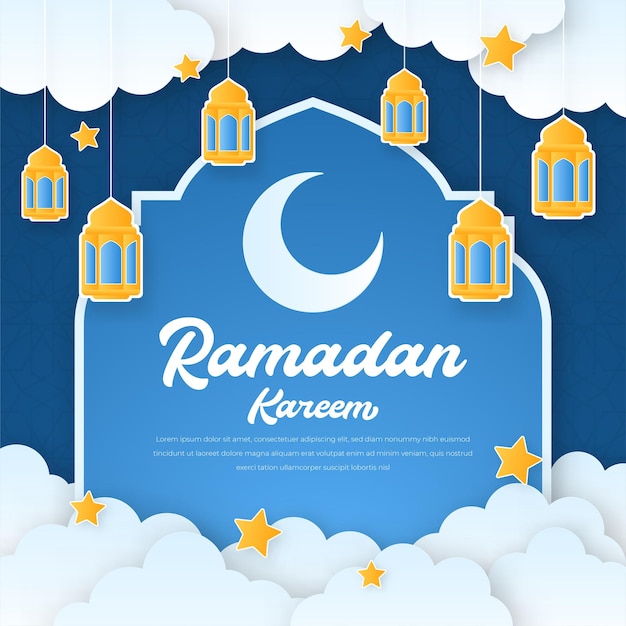 Ramadan kareem islamic background design with arabic style and arabian pattern, eid mubarak