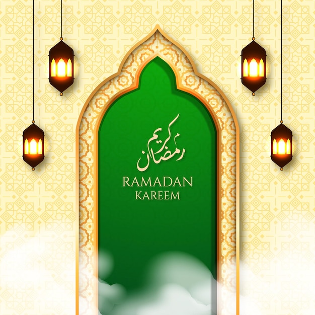 Ramadan kareem islamic background elegant with pastel color