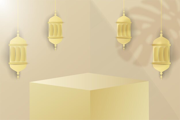 Ramadan kareem islamic background podium