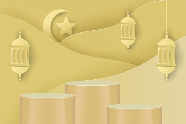 Ramadan kareem islamic background podium 