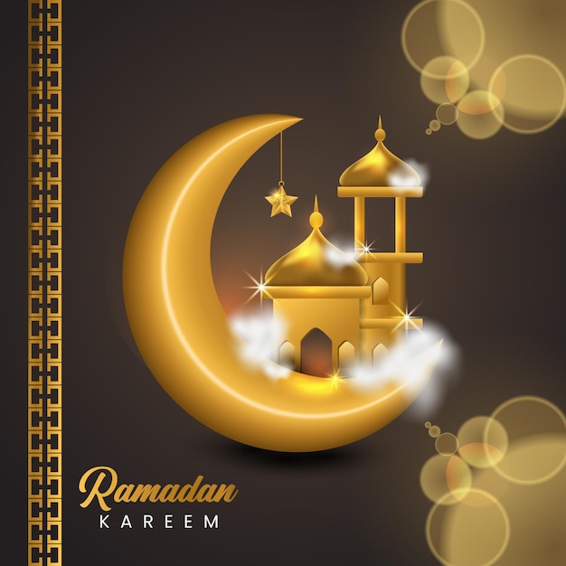 Ramadan Kareem Islamic Background with decorative Shape