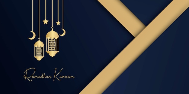 Illustrazione islamica della bandiera di ramadan kareem.