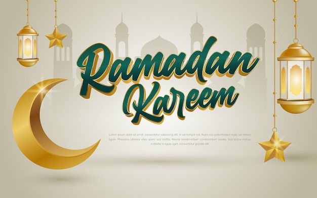 Modello di banner islamico ramadan kareem