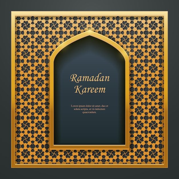 Tracciante della finestra della porta della moschea di design islamico del ramadan kareem