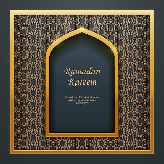 Ramadan kareem design islamico moschea porta finestra tracery, ideale per la progettazione di banner web biglietto di auguri orientale