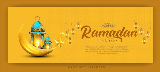 ramadan kareem islamic festival banner template with lanterns