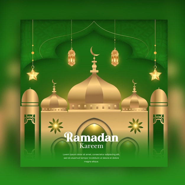 Modello di banner per social media del festival islamico di ramadan kareem