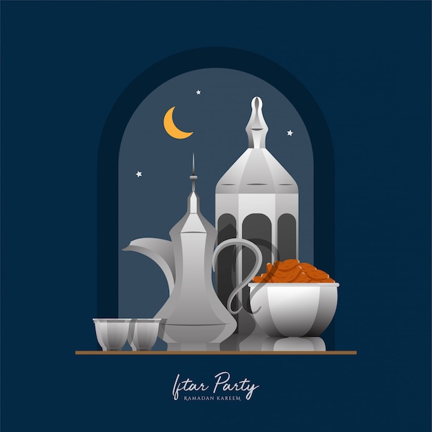 Ramadan Kareem Islamic Flat Illustration Vector